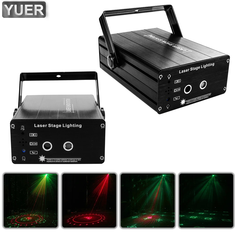 MINI 2 Heads RG Pattern Laser Light Laser Stage Effect Projector DJ Disco Party Indoor Holidays Club Bar Christmas Dance Floor