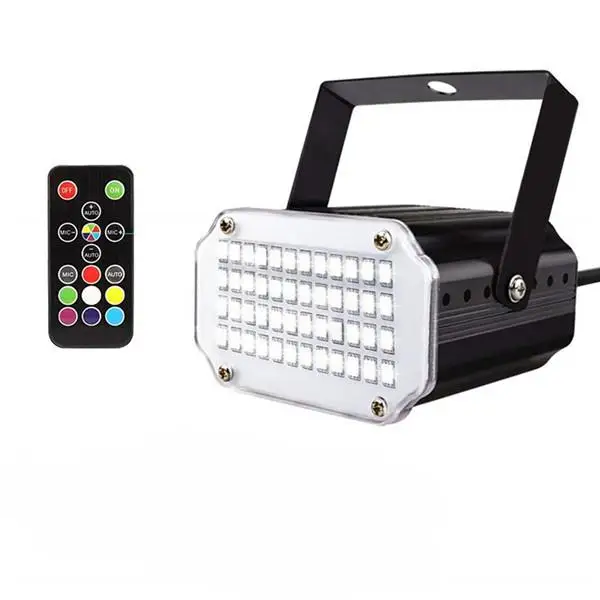 

MeterMall 48LEDs 7Colors Strobe Light with Remote Sound Activated Super Bright Flashing Stage Light for DJ Party Show Club Disco