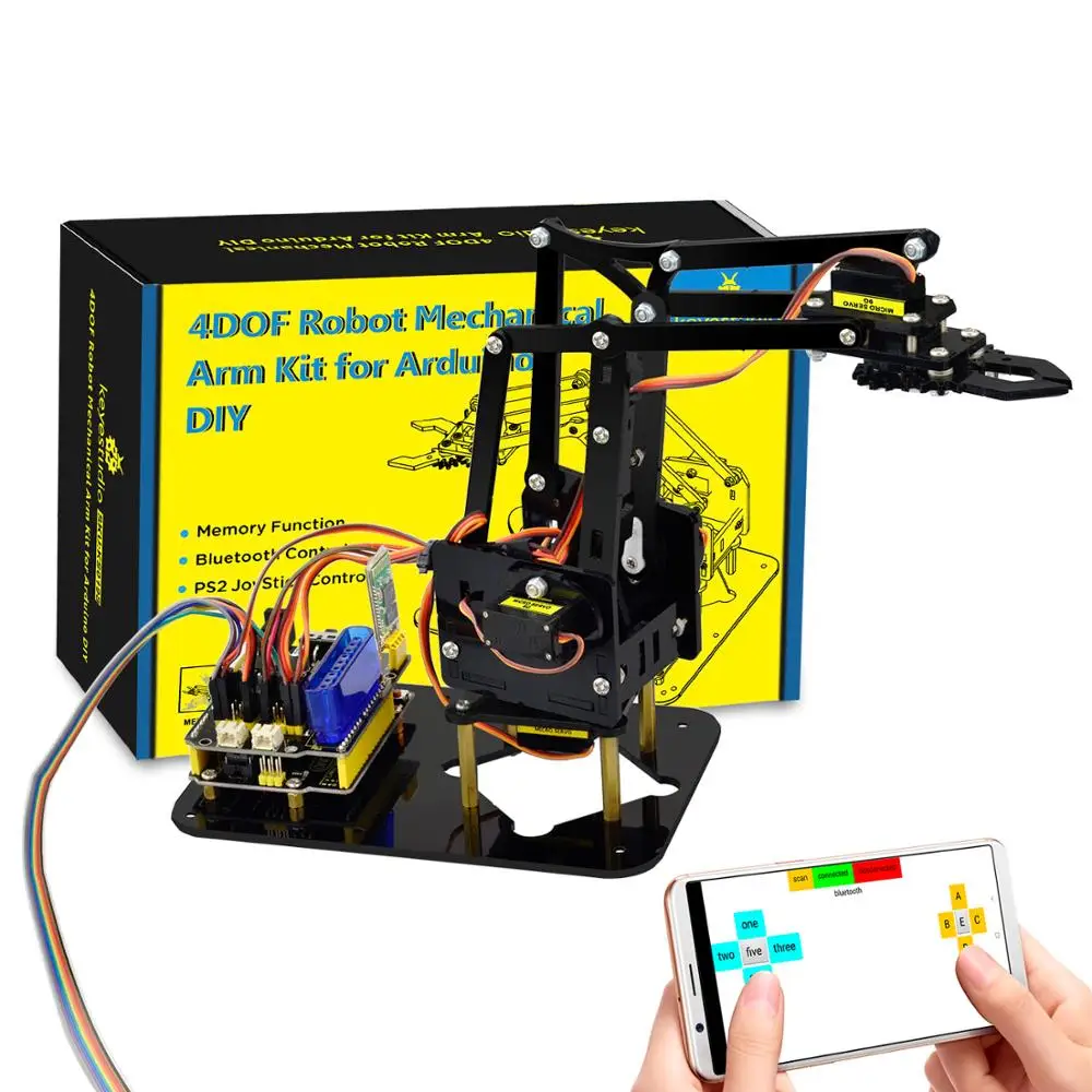 Keyestudio 4DOF акриловые игрушки Робот механический рычаг коготь комплект для Arduino DIY