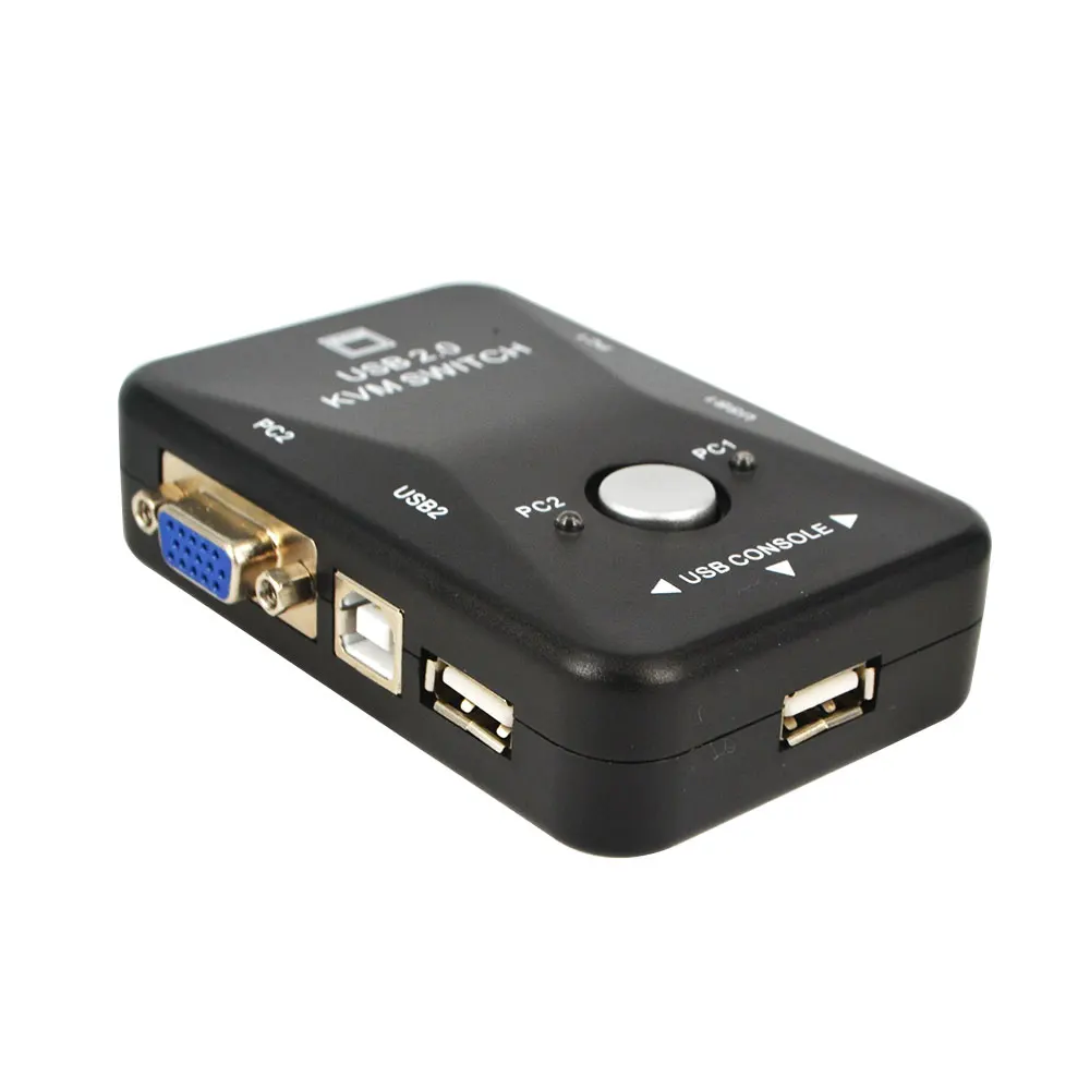 Горячие 2 порта KVM USB переключатель руководство VGA USB KVM переключатель коробка USB 2,0 Мышь Клавиатура 1920*1440