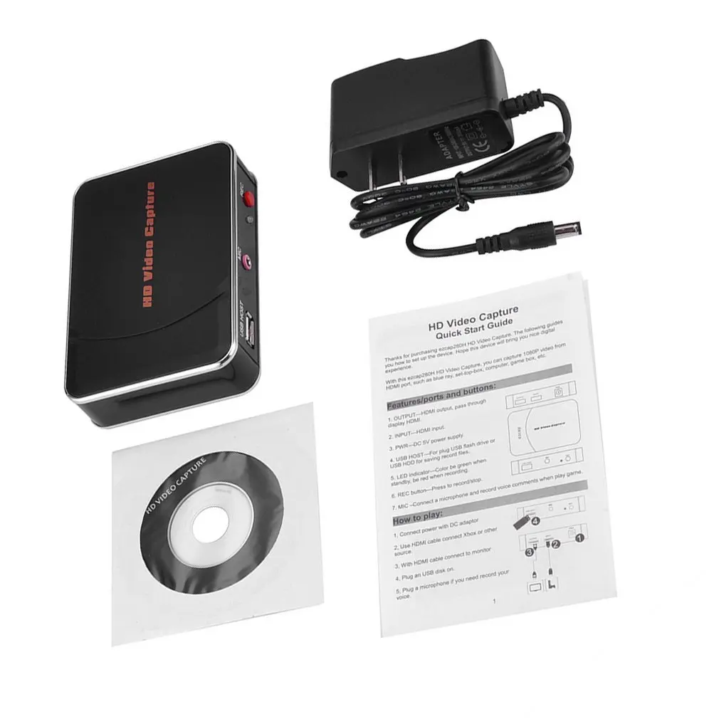 280HB HDMI Видеосъемка, захват 1080P видео с HDMI Blue Ray, телеприставка, компьютер, игровая коробка и т. Д., с микрофоном