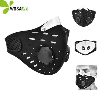 

Reusable Anti-Pollution Cycling Face Mask Mouth-Muffle Dust Shield Sport Replaceable Filters Breathing MTB Bike Visor Respirator