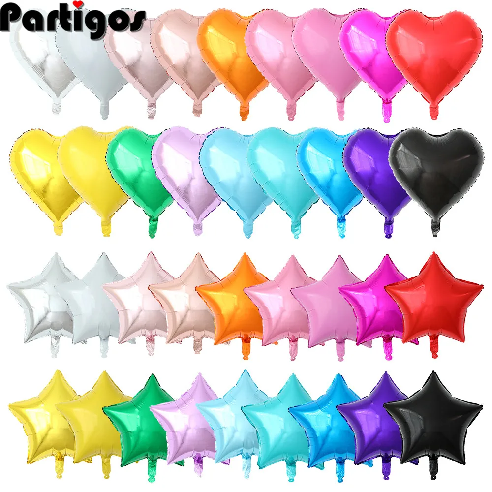 50pcs 18inch Star Heart Aluminum Balloons Inflatable Helium Balloon Birthday Party Decorations Kids Wedding Engagement Globos 50pcs 18inch Star Heart Aluminum Balloons Inflatable Helium Balloon Birthday Party Decorations Kids Wedding Engagement Globos