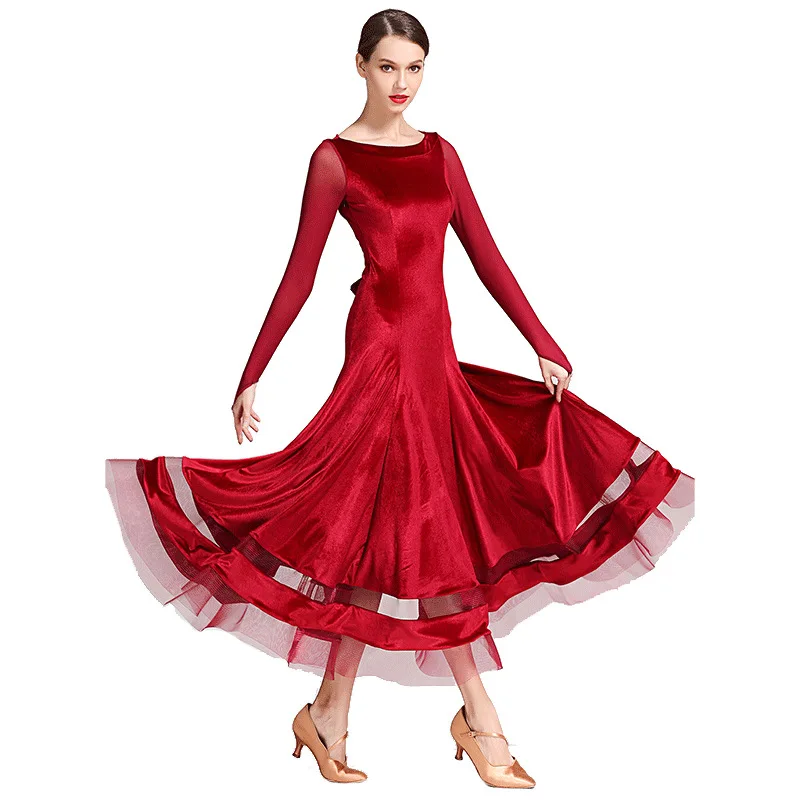 Ballroom Dans Jurk Glitter Delicate Fluwelen Moderne Dans Rok S9048 GB Dans Kostuum Ballroom Dans Jurk Glitter Delicate Fluwelen Moderne Dans Rok S9048 GB Dans Kostuum