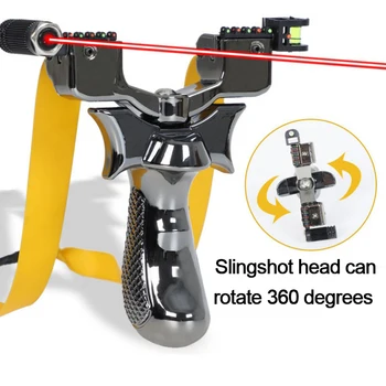 

New Rotating Resin Slingshot High Precision Infrared Horizontal Aiming Catapult Outdoor Big Prowerful Flat Leather Slingshot