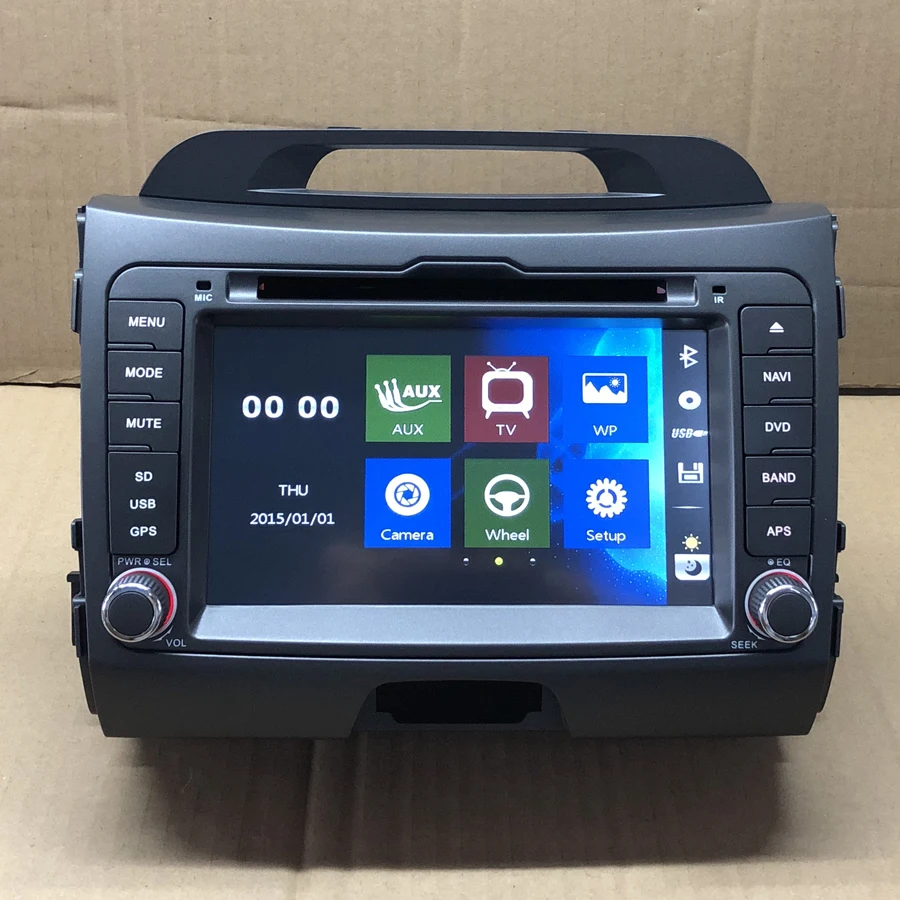 BYNCG Russian menu 7" CAR DVD player for Kia Sportage 2010-2015 with 2 din navigation GPS RadioTV USB BT 8GB map | Автомобили и