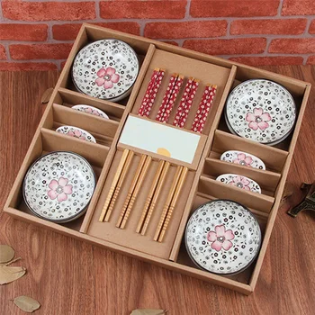

Tableware Japanese tableware Chinese Ceramic Cutlery Set Tableware chopsticks and Chopstick holder and Plate as gift