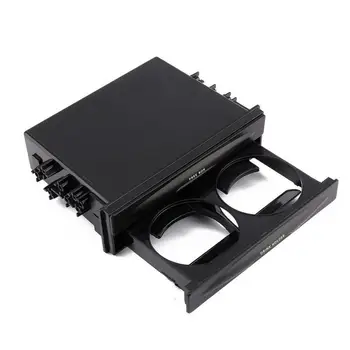 

Dropshipping! Black Car Storage Tools Universal Car Auto Double Hole Radio Pocket Drink Cup Holder+Storage Box Car Organize Tool