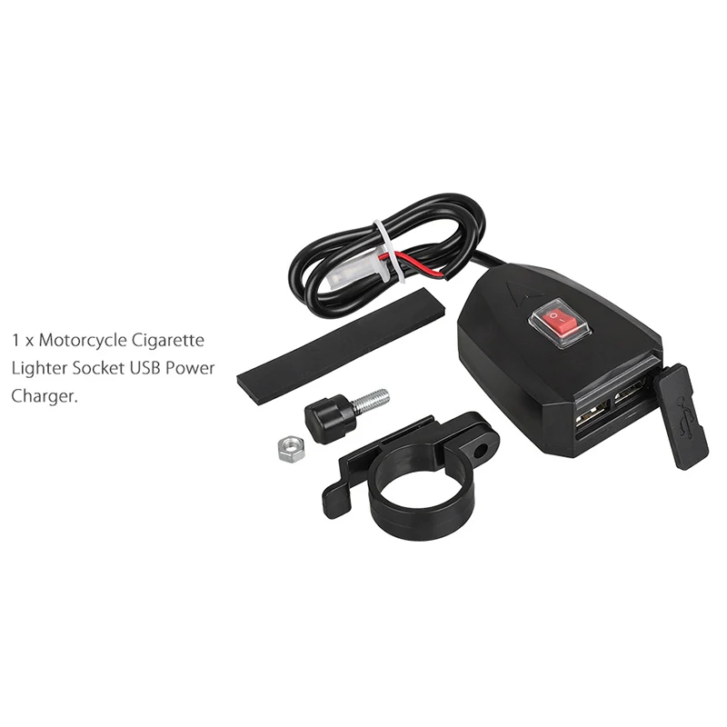Зарядное устройство для мотоцикла 2.1A Dual USB зарядное устройство для мобильного телефона 12 в 24 В переключатель F Зарядка для электрического транспортного средства для iPhone смартфон