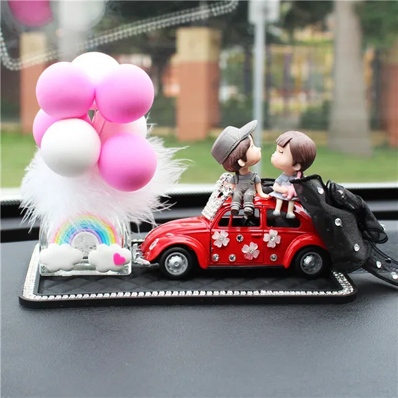 WOTEG voiture dessin animé – Décoration d'animaux décoratifs en résine  drôle pour homme et femme, cadeau d'anniversaire, accessoires d'intérieur