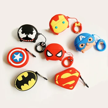 

Cartoon Anime Cover for Airpods Pro Case 3D Silicone Superman Captain American Spiderman Batman Sonic Cute Earphones Cover Case