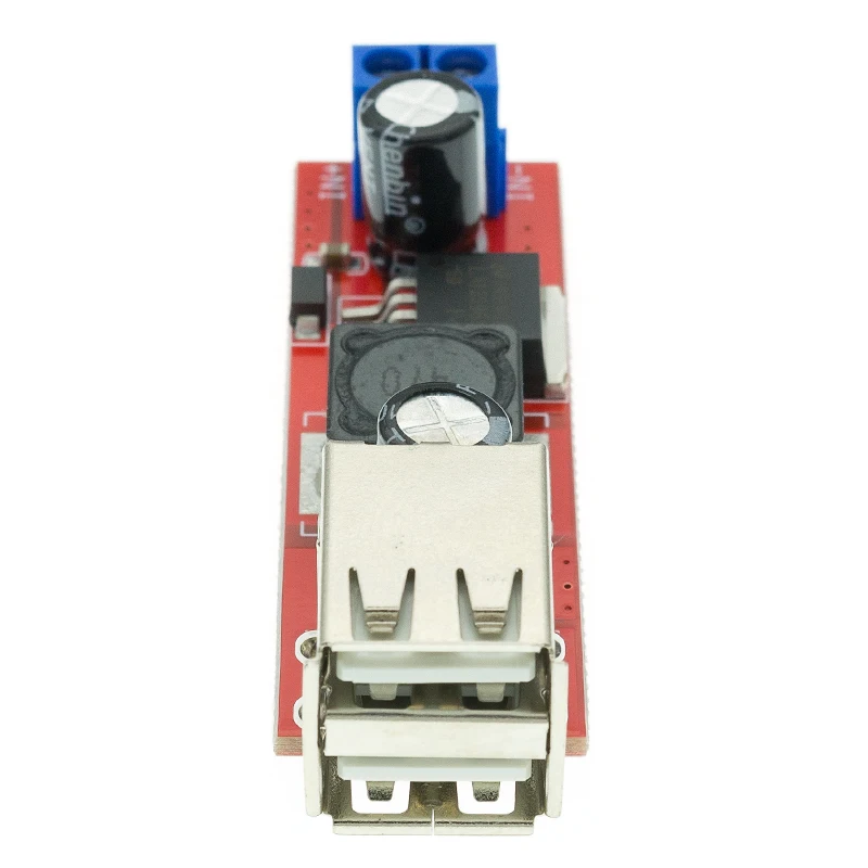 Dual USB Car Charger Module - 5V 3A DC-DC Step-down Converter