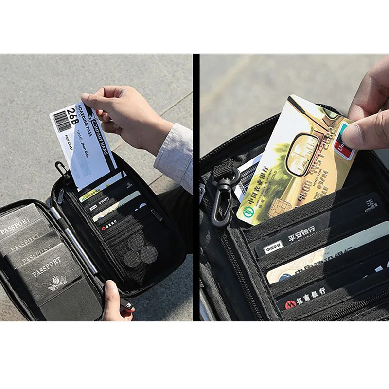 RFID мужской держатель для паспорта многофункциональный водонепроницаемый Дорожная сумка для хранения нескольких слотов кредитный держатель для карт мужской кошелек клатч