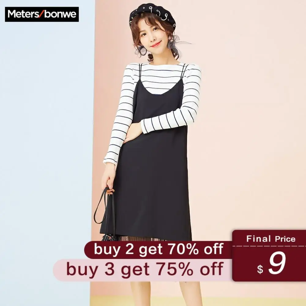 

Metersbonwe brand lace halter dresses for women spring 2019
