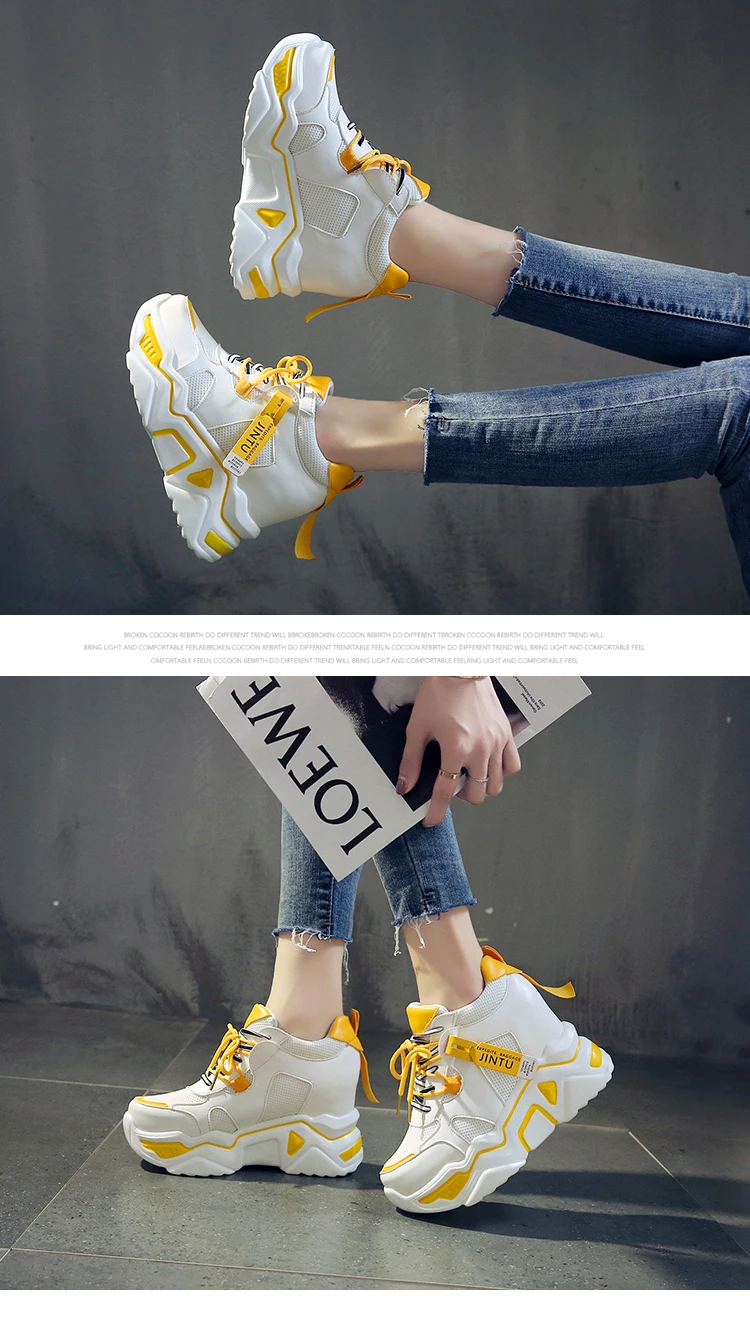Womens Sneakers Trainers Platform Wedges Chunky Sneakers Black Sneakers Women Casual Shoes Woman Baskets chaussures femme