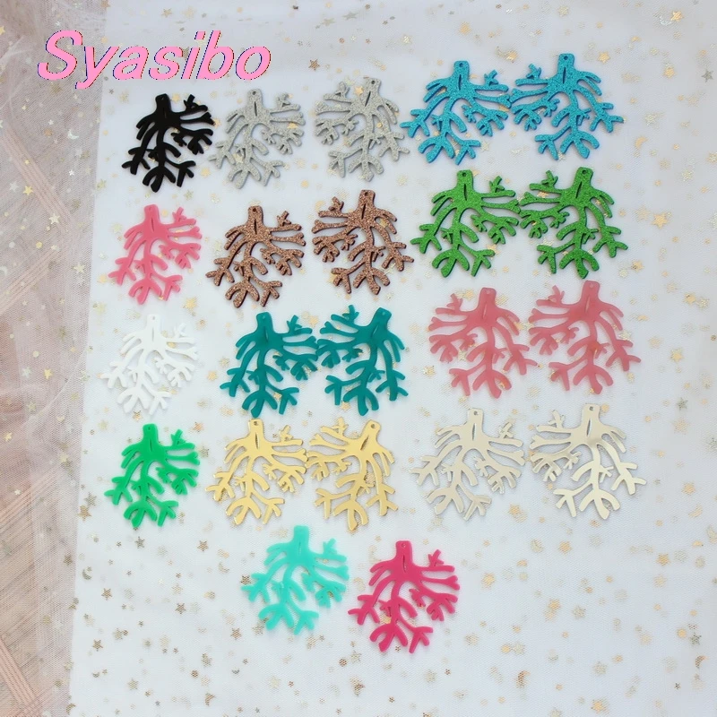 

60mm Acrylic Tree Earrings Glitter Matt Mirror Tree Drop Earring High Quality Eco-Friendly Acrylic Laser Cutout 2.4" -AC1580