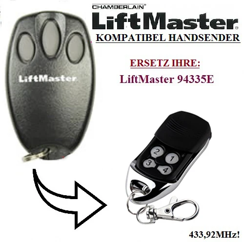 

For Liftmaster chamberlain 94335E garage door rolling code replacement remote control 433.92mhz