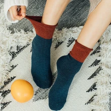 Шерстяные носки на осень и зиму, свободные носки для японских студентов, плиссированные носки без пятки, уличная одежда