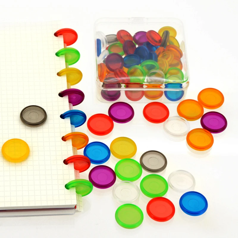 Plastic Rings Haploon 104 Pieces Mini Plastic Book Binding Discs 8 Colors Discbound Notebook