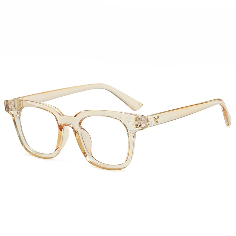 Korean version retro flat glasses unisex large frame flat mirror can be equipped with myopia glasses frame decorative mirror - Цвет линз: NO5.