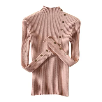 

Fashion Trend Solid Color Thicken Knit Pullover Sexy Slim Turtleneck Long Sleeve Sweater Women Sweaters