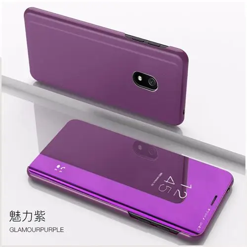 Роскошное умное зеркало флип чехол для Xiaomi Redmi 8A 8 чехол для Xiomi Redmi Note 8 Pro 8T на Redmi8 Fundas для Redmi8A Coque - Цвет: Purple