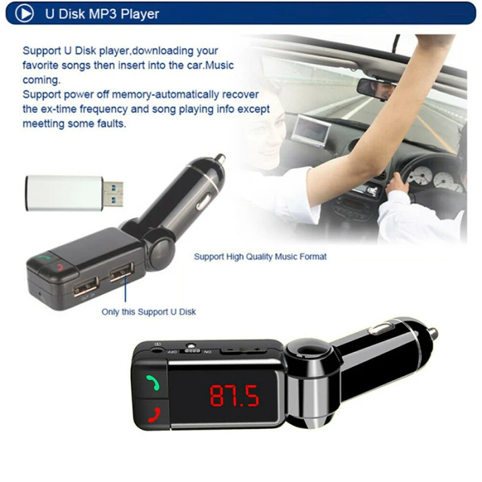 Bluetooth fm-передатчик Беспроводной MP3 плеер Автомобильный Комплект двойной USB зарядное устройство для универсальных телефонов B99