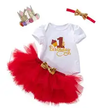 

1 Year Baby Girl Clothes Party Tutu Dress Newborn 1st Birthday Outfits Toddler Girls Boutique Clothing with Headband Crown