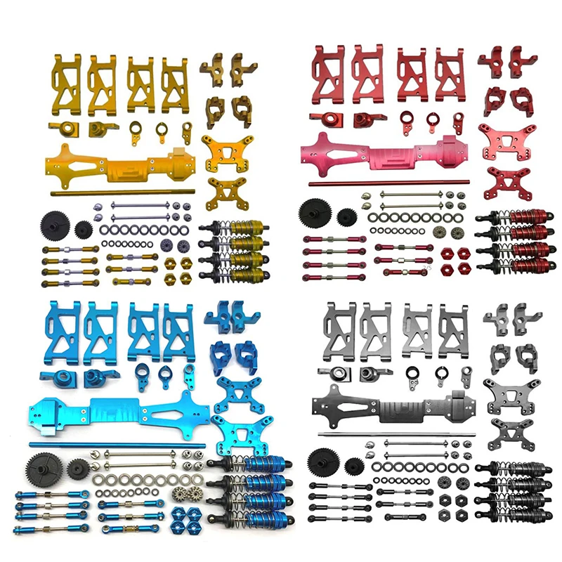 1/14 RC Car WLtoys 144001 Upgrade Metal Full Upgrade Kit Spare Parts C Seat Steering Cup Swing Arm Gears Accessories Set