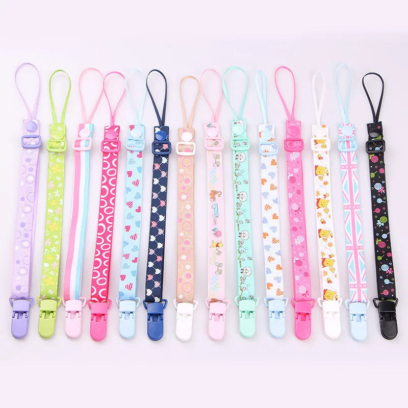 Newborn Baby Pacifier Clip Chain Ribbon Soother Dummy Holder Leash Strap Nipple Holder Infant Feeding Newborn Accessories
