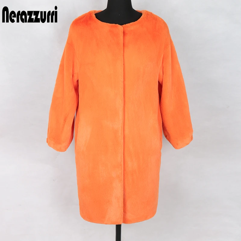 Nerazzurri Faux fur jacket women new arrival 2019