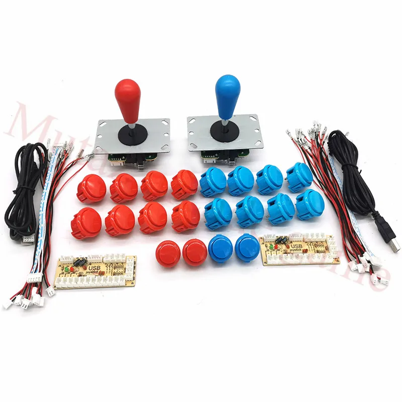 Lettore 2 Cabinet Arcade Kit Fai Da Te Con Ritardo Zero Encoder Usb Per Pc + 8 Way Arcade Joystick + Arcade Push Bottoni Per Arcade Mame