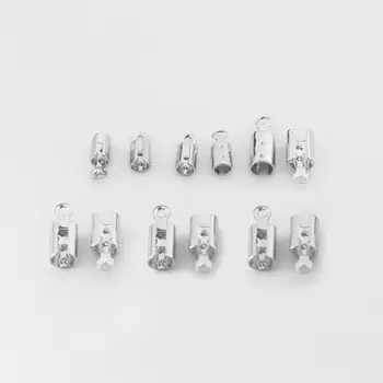 

50pcs 2-6.5mm Stainless Steel leather Cord Crimp Bead End Caps Fastener Bracelet Necklace Connectors DIY Jewelry Making Supplies