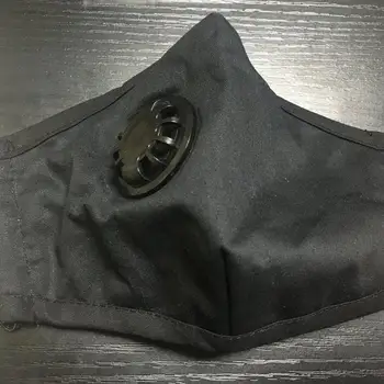 

Cotton Mask Dustproof And Breathable Pm2.5 Washable Mask Cotton With Valve Anti Haze Dust Mask Black 1 Pcs