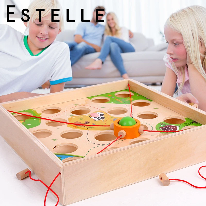  Montessori Creative Pull Ball Table Game Children Wooden Maze Kindergarten Early Education Intellec