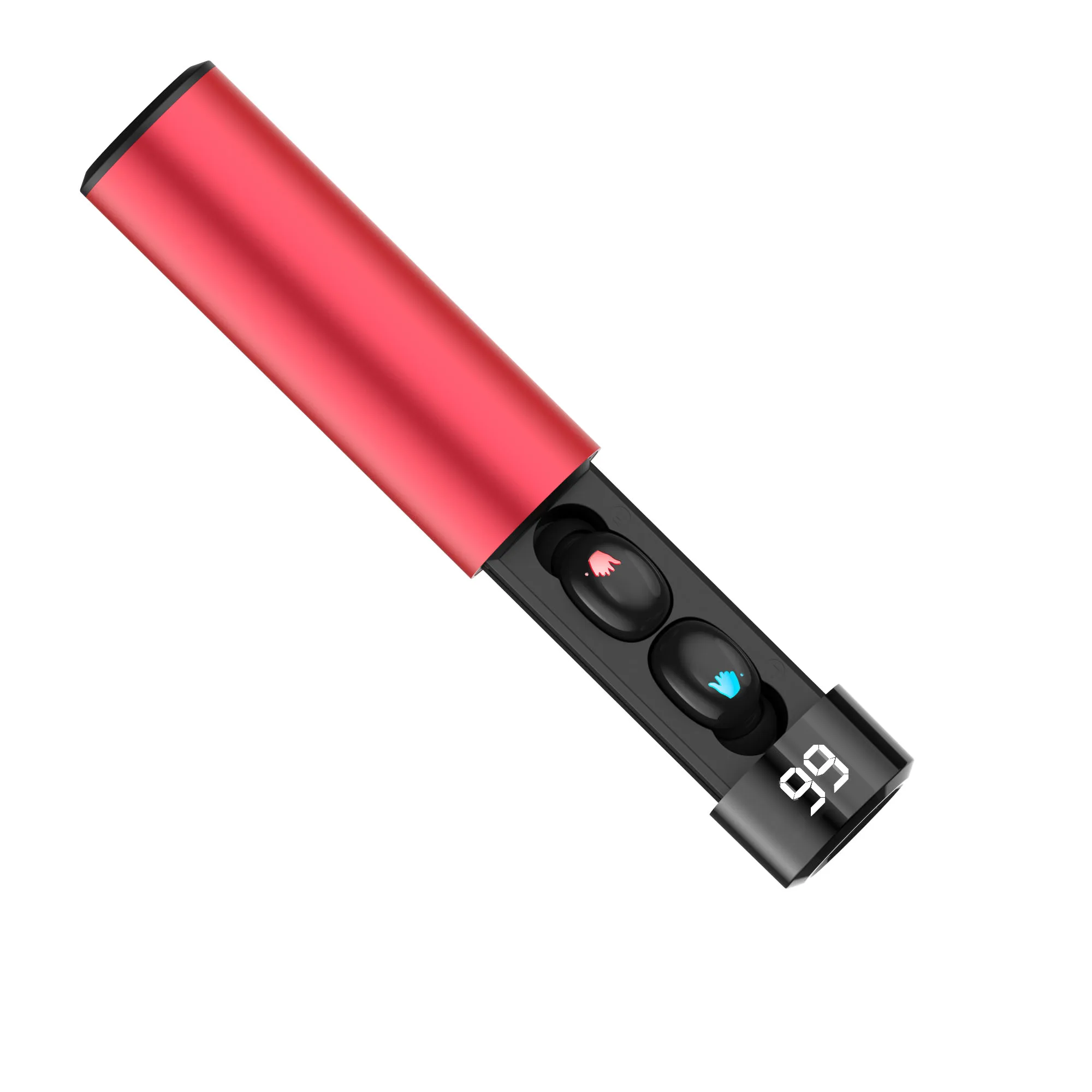 TWS Q67 Bluetooth наушники 5,0 беспроводные наушники 3D стерео мини с двойным микрофоном спортивные водонепроницаемые наушники Авто сопряжение головной убор - Цвет: Красный
