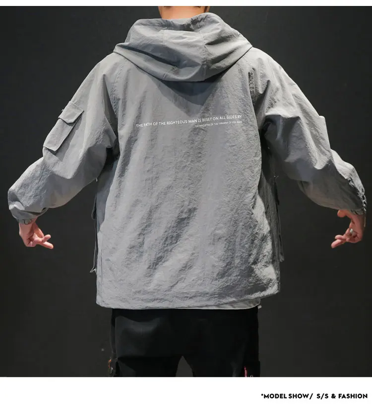M-5XL мужские куртки и пальто уличная куртка-бомбер мужская ветровка модная одежда с капюшоном карго большой карман Куртка