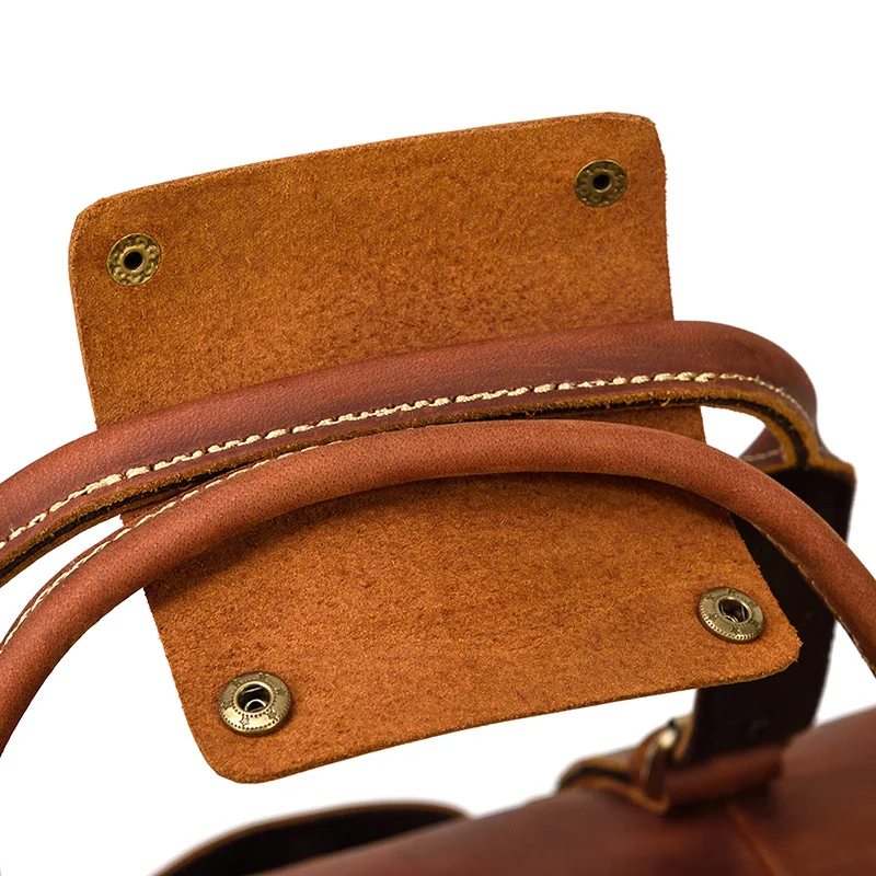 Genuine Leather Vintage Travel Bag, With Handle