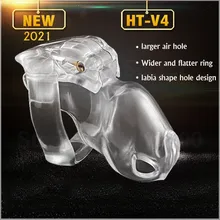 2021 New Design 100% Resin HT-V4 Male Chastity Device with 4 Penis Rings,Chastity Lock,Cock Cage,Penis Sleeve,Sex Toys For Men