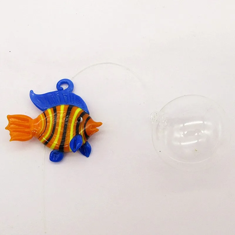 

Floating glass fish - Aquarium Mini Fish Figurine - Hand blown glass fish Lamp working Miniature Fish Blown Glass Animal Statues