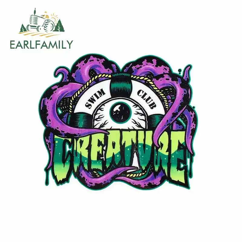 

EARLFAMILY 13cm x 11.2cm for CREATURE Swim Club Cartoon Car Stickers Vinyl JDM Bumper Trunk Truck Graphics RV VAN Accessories