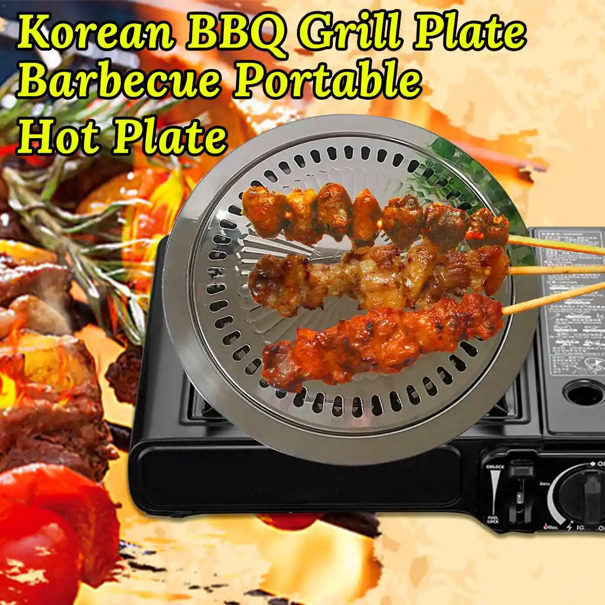 1pc Barbecue Round Plate Korean Bbq Grill Iron Plate No Burnt Fat Household Outdoor Picnic Smokeless Barbecue Grill Pan Bbq Tool Aliexpress