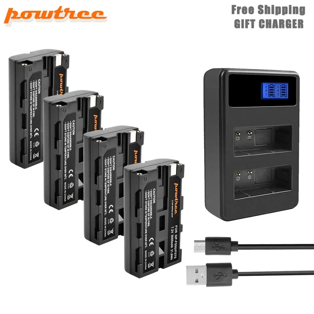 Powtree NP-F550 NP F550 NPF550 Камера Батарея+ LCD Dual charger для sony NP-F330 NP-F530 NP-F570 NP-F730 Hi-8 GV-D200 D800 L50