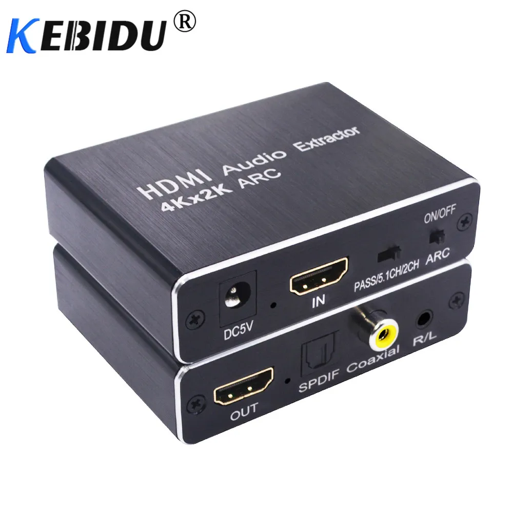 Kebidu HDMI 2,0 аудио экстрактор 5,1 ARC HDMI аудио экстрактор сплиттер HDMI к аудио экстрактор оптический TOSLINK SPDIF для динамика