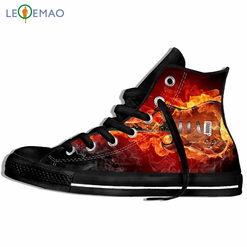 

Outdoor Walking Shoes Flame Leisure Music Guitar Canvas Leisure Printed Gothic Animation Sports Comfortable Students Sneakers