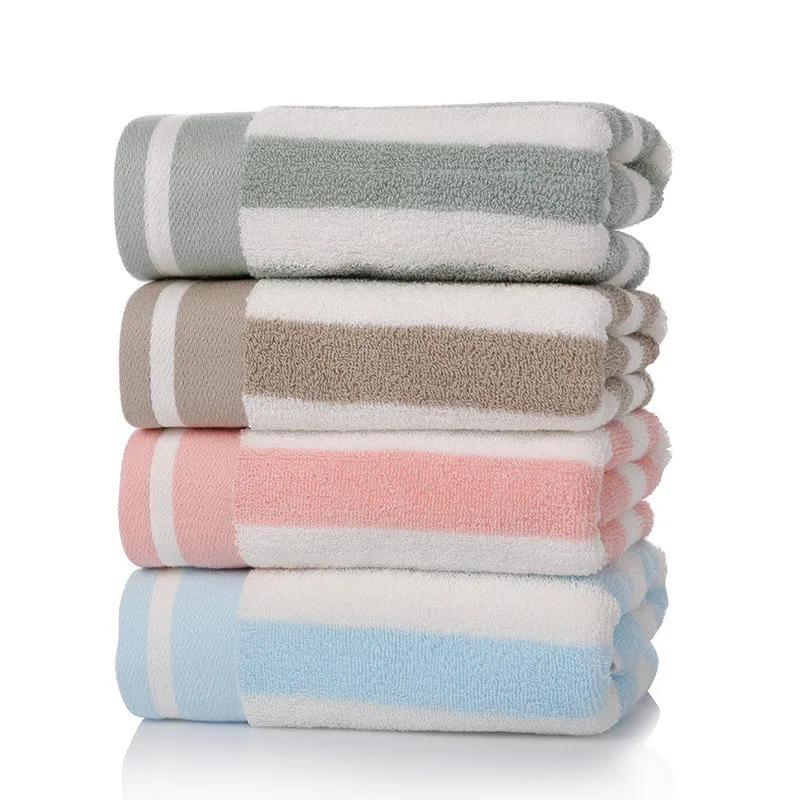 

34x75cm 100% Cotton Striped Quick-drying Strong Water Absorption Bathroom Home Adult Soft Comfortable Hand Towel