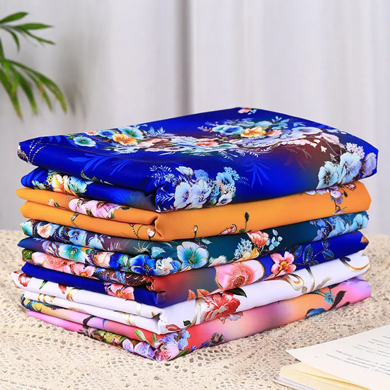 

New Cool Clothing Fabric Decoration Sofa Pillow Table Cushion Fabric Cheongsam Ice Silk Fabric Price Per Meter