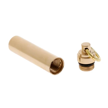 

10x Brass Camping Tablet Pill Box Holder Medicine Storage Organizer Container