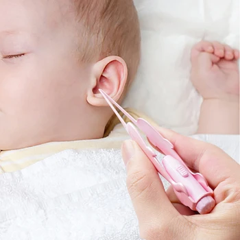 

3pcs Baby Ear Cleaner Set Light Luminous Ear Spoon Wax Remover Booger Clip