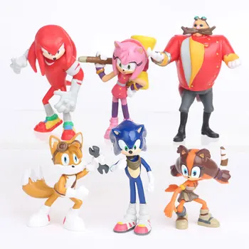 

6Pcs/Set Sonic Anime Action Figure Pvc Toy Shadow Tails Characters Figure Toys For Children Animals Toys Set kids toys